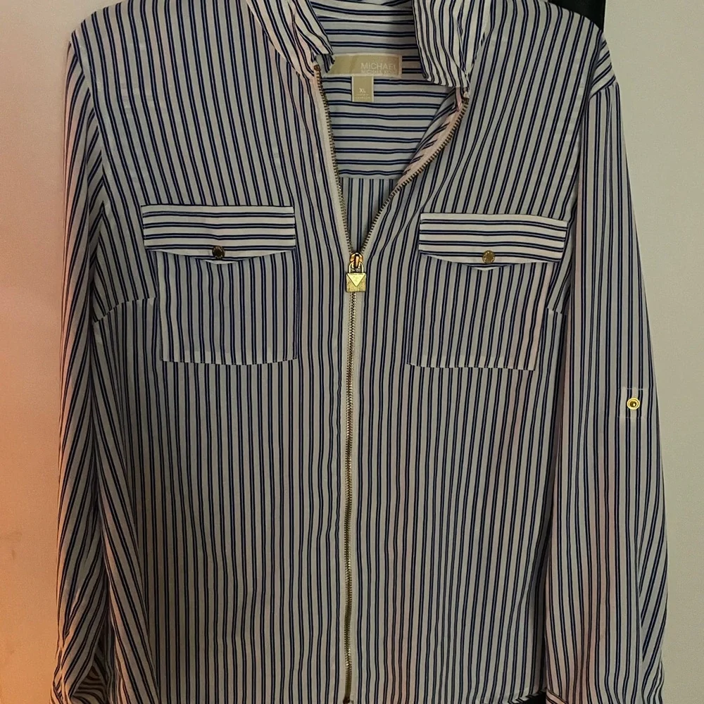 Michael Kors Blue Striped Women’s Shirt - Picture 1 of 8